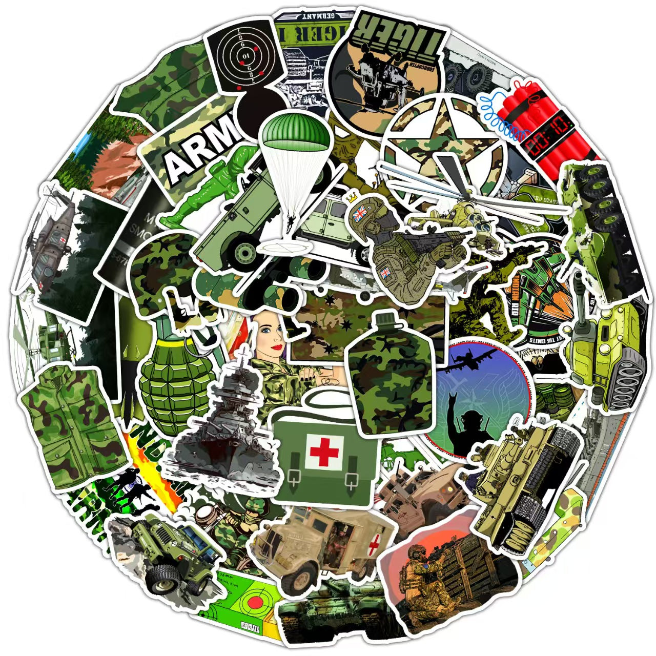 Army 50pcs Sticker Set – SKU 103160