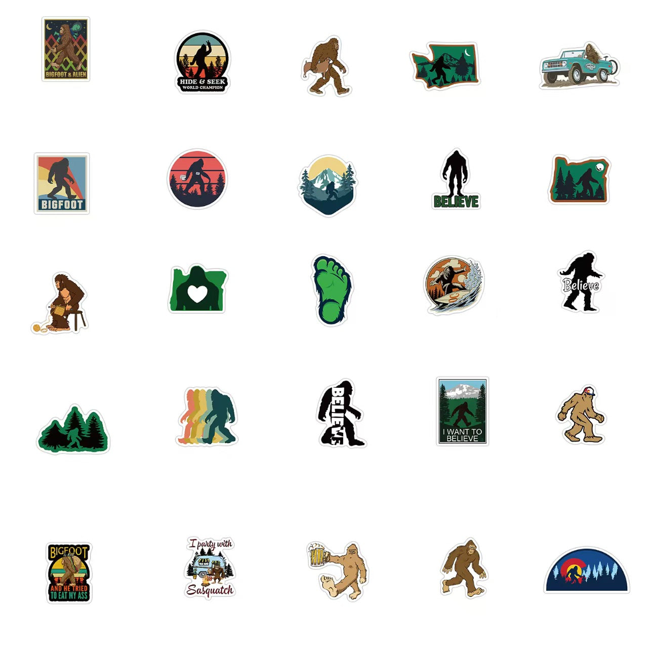 Bigfoot 50pcs Sticker Set – SKU 103136