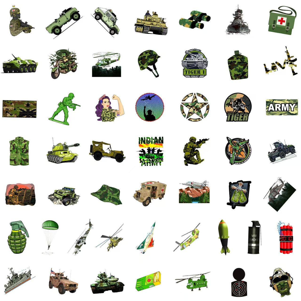 Army 50pcs Sticker Set – SKU 103160