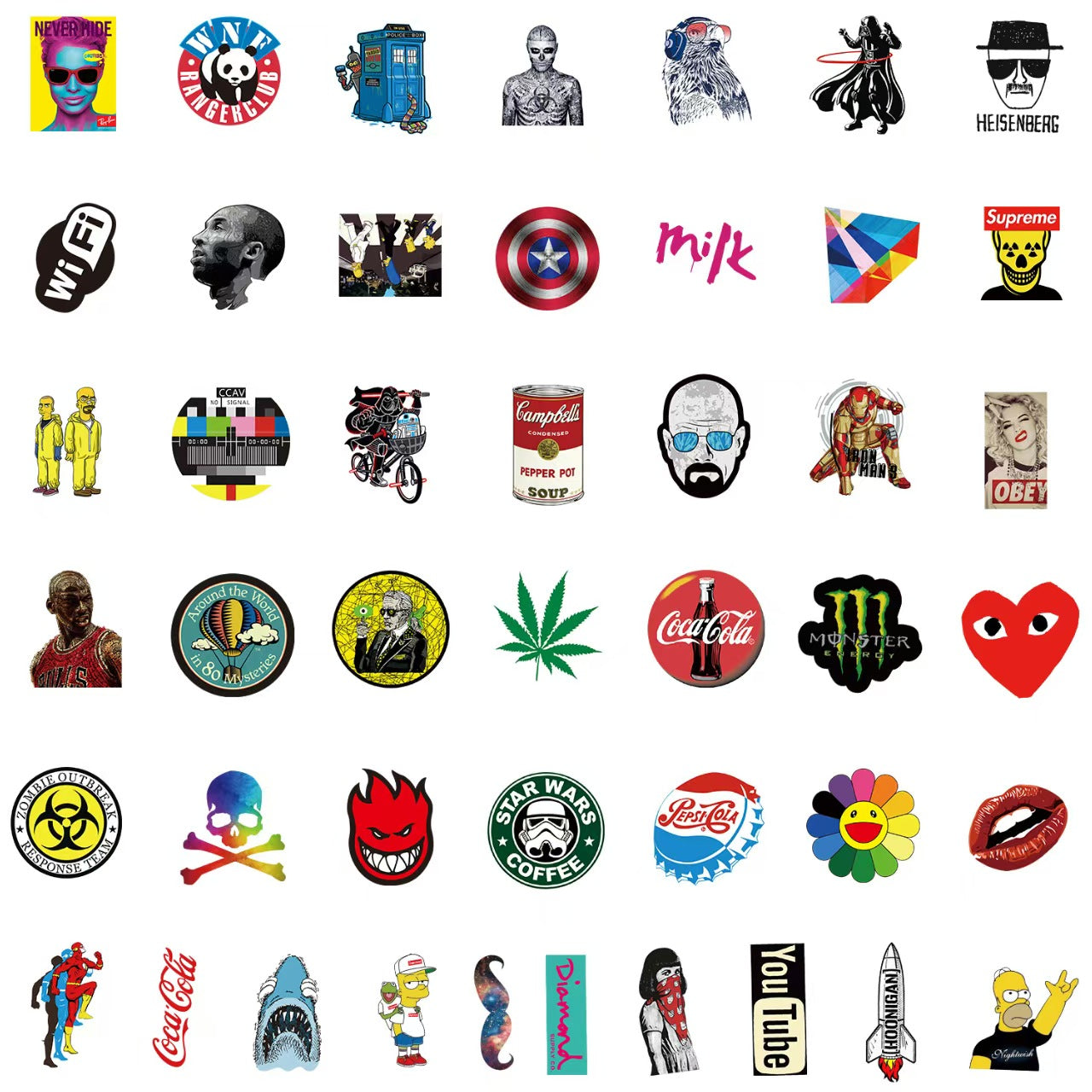Brand Logo Series 5 – Fan Faves 50pcs Sticker Set – SKU 103240