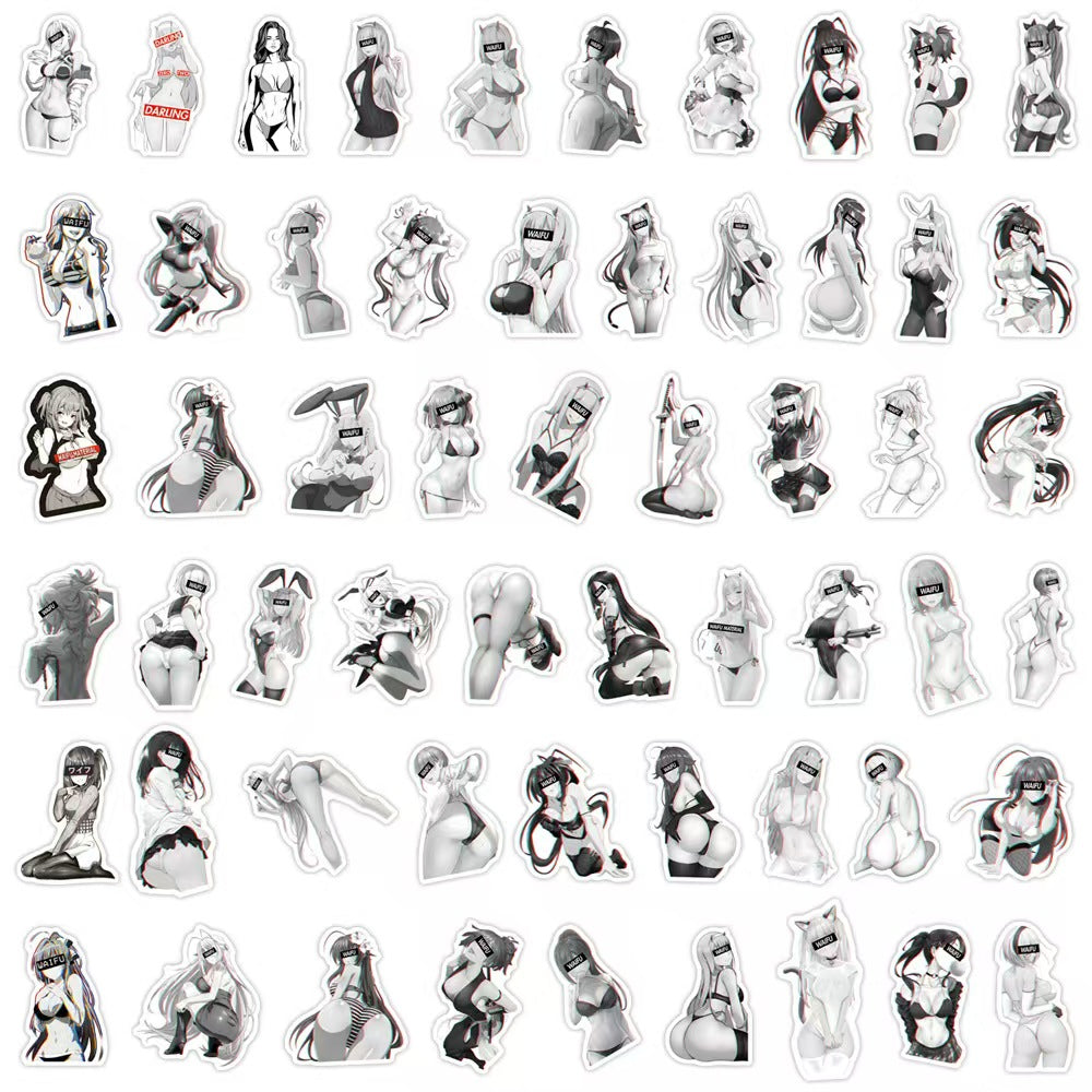50 Pcs Wafiu Black & White Stickers 103140